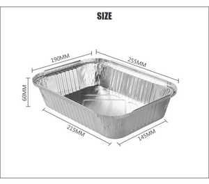 Tùy Chỉnh Hình Chữ Nhật 1750Ml Dùng Một Lần Nhôm Bao Bì Thực Phẩm Lá <span class=keywords><strong>Container</strong></span> Với Nắp 83185 F4 Hình Chữ Nhật Nhôm Chảo Với Hình Dạng - Product Image 4