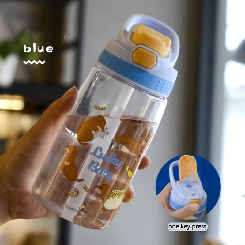 2022 горячая Распродажа акриловая пластиковая детская бутылка для питьевой воды с мультяшным рисунком для студентов и школы 480 мл детская чашка для воды