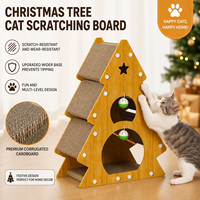 Griffoir pour chat en forme de sapin de Noël, maison pour chat en carton ondulé, durable, protection des meubles, ne perd pas ses fibres