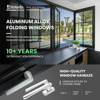 Fenêtre pliante en alliage d'aluminium de norme européenne, verrouillage multipoints, sécurité, double vitrage, ouverture horizontale, insonorisation, isolation thermique