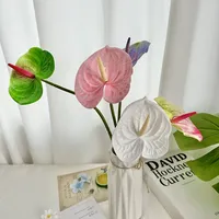 Fleurs d'Anthurium Artificielles Réalistes pour Décoration d'Intérieur, Mariages, Tables de Fête, Arrangements Floraux, Fête des Mères, Pâques
