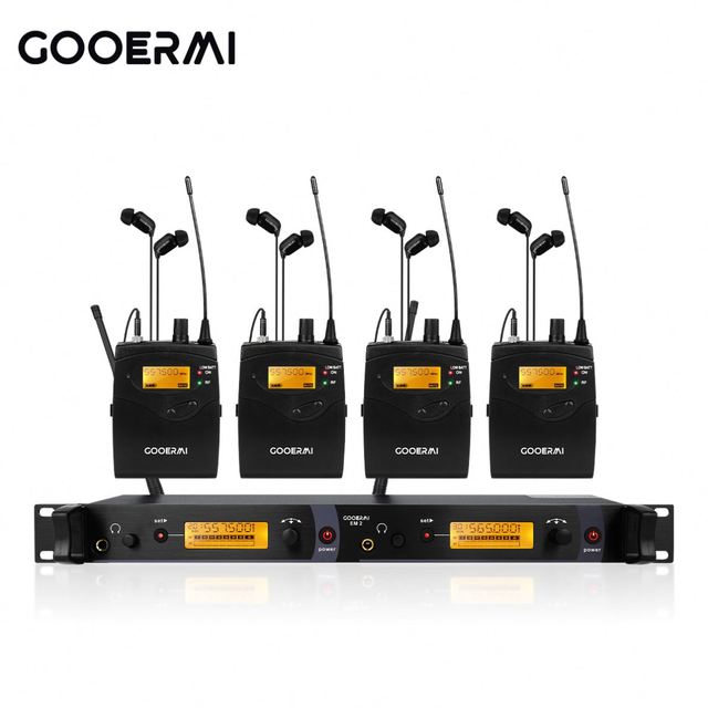 EM4 UHF Wireless In-Ear Monitor System with 4 Receivers IEM for Stage Musicians Band Performance Live Show Recording Studio