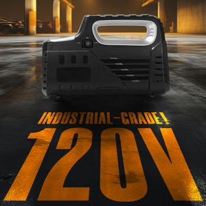 Портативный цифровой двухрежимный компрессор для накачивания шин с манометром, 90 фунтов на кв. дюйм, накачка за 5 минут, питание от постоянного тока, корпус из АБС-пластика, аварийный комплект для автомобиля, светодиодный SOS-фонарь - Product Image 3