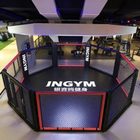 Octogone de MMA officiel, cage de boxe, construction en acier et cuir PVC, haute qualité, durable, antidérapant, surface autoportante