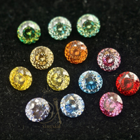Moissanite Diamant Coupe Nid d'Oiseau Couleur Naturelle VVS Certifiée GRA Moissanite en Vrac Excellente Moissanite Ronde Bleu Vert Gemme