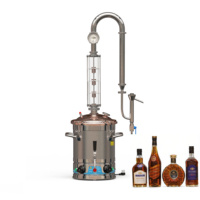 Alambic de distillation à colonne en verre en acier inoxydable 304, 20L, 30L, 65L, pour usage domestique et commercial, kit de brassage et de distillation artisanale