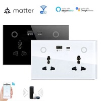 Enchufe de Pared Universal para Hogar Inteligente con USB-C, USB-A, TYPE-C, Zigbee, Wifi, Matter, Tuya, Apple HomeKit y App PowerPoint