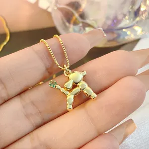 foxi jewelry Wholesale Trendy Cute Animal cubic zirconia puppy dog fashion pendant necklace Jewelry For Women