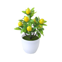 Kunstmatige nep bloempot citroen fruit bonsai 7-delige fruitdecoratieset aardbei plastic kumquat fruit injectie