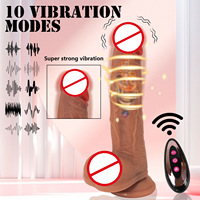 Dildo Realista Automático de Silicona con Control Remoto, Rotación Telescópica y Calefacción, Dildo Realista para la Estimulación Femenina