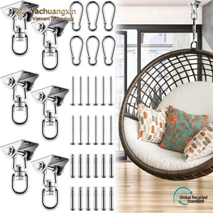 ที่แขวนกระเป๋าแบบหมุนได้ 360 องศา ชุบกัลวาไนซ์ แข็งแรงทนทาน สำหรับแขวนเก้าอี้แขวน เปลญวน โยคะสวิง พร้อมอุปกรณ์ครบชุดในกล่อง - Product Image 6