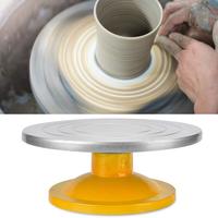 Bview Art 23/30CM Argent Ronde Céramique Platine Sculpteur Poterie Outil Papier Matériel Poterie Bande Roue pour Modélisation