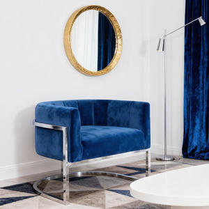 Hiện đại màu xám vải ghế bành vàng kim loại chân ghế nghiên cứu cho phòng khách văn phòng - Product Image 4