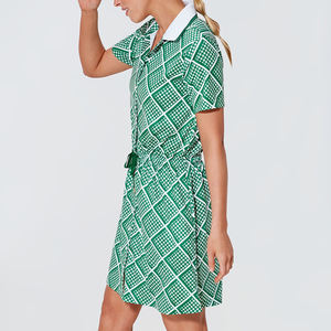 Benutzer definierte Sublimation Muster Druck Golf Polo Kleid Leichte Sport Active wear Kleid Damen Tennis Kleid - Product Image 2