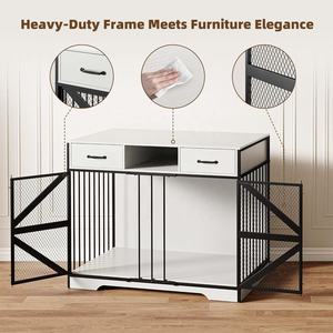 Grand cage <span class=keywords><strong>pour</strong></span> <span class=keywords><strong>chien</strong></span>, meuble en bois, robuste, écologique, classique, niche <span class=keywords><strong>pour</strong></span> <span class=keywords><strong>chien</strong></span>, support TV, tiroirs, intérieur/extérieur - Product Image 6