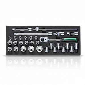 ชุดบิตซ็อกเก็ตสี่เหลี่ยมจัตุรัส <span class=keywords><strong>Stahlwille</strong></span> OEM ขนาด 1/2 นิ้ว พร้อมด้ามต่อแบบ Ratchet และซ็อกเก็ตหลายขนาด สำหรับงานยึดติดหนัก (โครเมียม) - Product Image 3