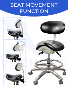 Chaise de dentiste ergonomique avec revêtement en cuir PU, tabouret de dentiste pivotant réglable en hauteur pour clinique et hôpital - Product Image 5