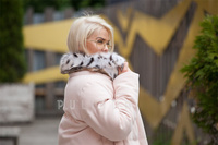 Manteau en cachemire avec col en fourrure de renard de couleur lynx, parka pour femme, veste bomber en cachemire et duvet de canard, doudoune chaude en fourrure de renard de couleur lynx