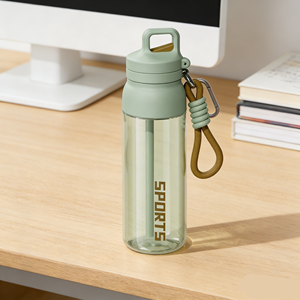 Bouteille d'eau en plastique transparente à large ouverture personnalisable 2026, style sportif, légère, avec bouchon <span class=keywords><strong>pour</strong></span> étudiants et salle de sport - Product Image 5