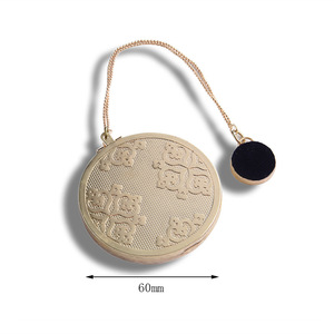 Miniespejo portátil redondo con logotipo personalizado, juego de <span class=keywords><strong>Metal</strong></span>, doble cara, para maquillaje, venta directa de fábrica - Product Image 3