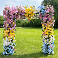 Décoration d'arche de mariage en fleurs de soie, fleurs artificielles, arrangement d'arche de mariage, décoration de fond d'arche de mariage