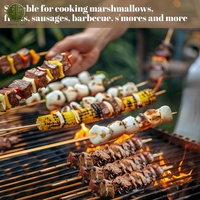 Brochettes en bambou biodégradables écologiques - Bâtonnets de barbecue ronds personnalisés en gros 20/30/35cm, de qualité alimentaire pour barbecue et événements