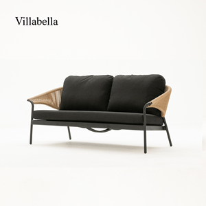 Villabella Muebles de terraza modernos Sofá de patio de 2 plazas Sofás de jardín de mimbre <span class=keywords><strong>Ratan</strong></span> de lujo con patio de Villa moderno - Product Image 1