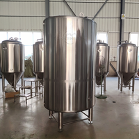 Cuve de Fermentation Conique Industrielle Tonsen 3000L-8000L en SUS304 à Double Zone avec Enveloppe à Cavités, PLC, Bras de Racking, CIP, Certifiée CE PED