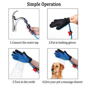 Gant de toilettage pour animaux de compagnie en silicone, multi-usages, doux pour les chiens, pour le bain et l'élimination des poils, vente en gros - Product Image 2