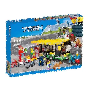 02078 60154 82053 Compatible City Town Bus Station Classic Building Blocks 377個Newsstand Model Bricks Toys
