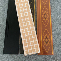 Pour le marché ghanéen : Carrelage de bordure géométrique moderne motif floral 600x120mm, haute brillance, résistant à l'humidité, pour la décoration de la maison, des chambres et des halls.