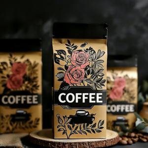 ถุงบรรจุภัณฑ์กาแฟแบบก้นแบน 250 กรัม พิมพ์โลโก้ตามสั่ง รีไซเคิลได้ เป็นมิตรกับสิ่งแวดล้อม พร้อมซิปและวาล์ว ถุงพลาสติก - Product Image 1