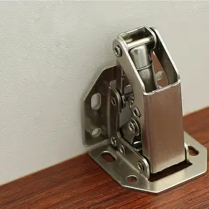 90 Degree Curved Hidden Concealed Cabinet Hinges Frameless Cabinet Doors Stainless Steel and Iron Hinges for Kitchen Use