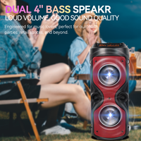 SING-E ZQS9024WX Haut-parleur portable Bluetooth d'extérieur de 4 pouces avec micro, plusieurs couleurs disponibles, batterie intégrée et subwoofer haute puissance