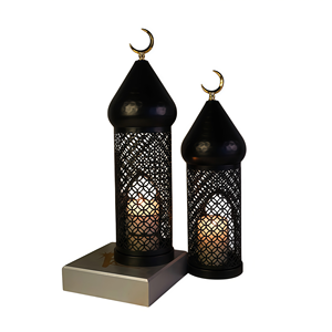 Lanterna Decorativa in Metallo Inciso per Festival Transfrontalieri, Candeliere, Lampada a Vento, Ornamento Regalo per Creare Atmosfera - Product Image 1