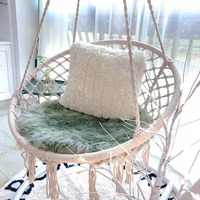 Chaise hamac Jhula, balançoire en macramé, chaise suspendue, chaise en maille, corde de coton durable, balançoire pour chambre à coucher, patio, jardin, terrasse