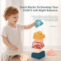 Jouet d'empilage pour enfants, gobelets d'empilage arc-en-ciel, blocs de construction en silicone pour nourrissons, jouet d'empilage éducatif