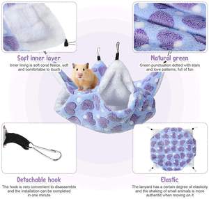 Hamaca doble <span class=keywords><strong>para</strong></span> hámster, capa intermedia con pila, nido colgante, pila de Coral, saco de dormir térmico, artículos <span class=keywords><strong>para</strong></span> hámster - Product Image 3