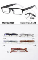 Lunettes optiques en PC, monture large, style polyvalent, supportant les verres de prescription, 9838