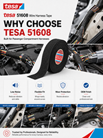 Auto-Kabelbaum-Klebeband tesa 51608 PET-Vliesband für Flexibilität und Geräuschdämpfung
