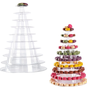 Rak <span class=keywords><strong>Display</strong></span> kue Macaron plastik 6 tingkat, alat kue untuk pemegang Cupcake, piring dekorasi pesta pernikahan, menara berdiri - Product Image 3