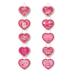 Valentine's Day Heart Shaped Decorative Door Hanging Holiday <b>Party</b> Ornament Gathering Scene Layout Curtain Pendant Door Curtain - Product Image 1