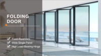 GONHO Porte pliante en alliage d'aluminium avec double vitrage trempé, insonorisée, écoénergétique, isolation thermique pour usage intérieur et extérieur