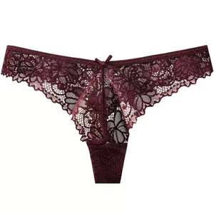 Ensemble soutien-gorge et culotte string taille haute sans couture pour femme, style quotidien sexy, antibactérien, antistatique, brodé, taille XL - Product Image 5