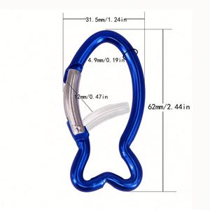 Mosquetón Personalizado de Aleación de Aluminio Azul con Grabado Láser en Forma de Pez, con Gancho de Resorte para Pesca, Camping y Actividades al Aire Libre - Product Image 2