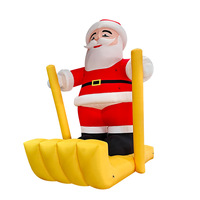 Père Noël géant avec logo gonflable personnalisé Jolly Christmas Figure pour la décoration du centre commercial et les promotions des fêtes