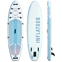 Planche de paddle gonflable OEM 10'6"x32"x6"-PVC pour lacs et rivières, système à 3 ailerons, comprend une pagaie, une laisse et des kits de réparation (tout usage)