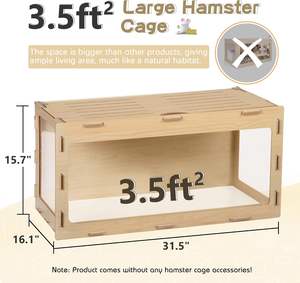 <span class=keywords><strong>Cage</strong></span> à hamster en bois de qualité supérieure, grande taille, avec toit ventilé ouvrable, habitat robuste pour petits animaux, pour hamsters et gerbilles - Product Image 5