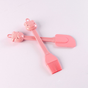 Set di accessori da cucina Set di attrezzature da forno resistente 2 pezzi antiaderente in Silicone rosa carino raschietto Set di pennelli <span class=keywords><strong>per</strong></span> torta - Product Image 5