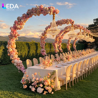 LEDA Offre Spéciale Support de Lustre Arche en Métal Noir pour Décoration Florale, Idéal pour Mariages et Événements